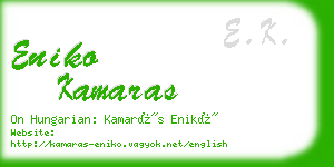 eniko kamaras business card
